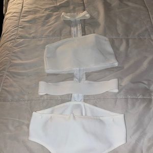 White caged bandeau bodysuit